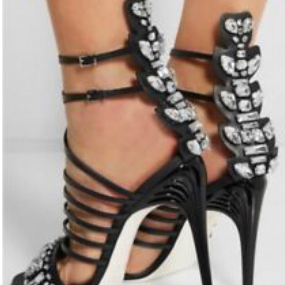 Fendi heels crocodile rhinestone 38